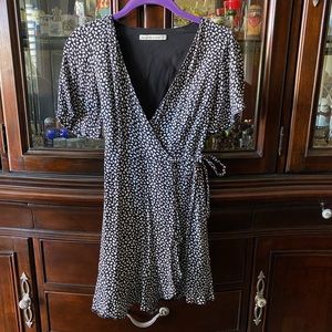 A&F black and white polka dot wrap dress